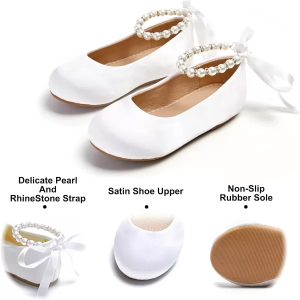 Felix &amp; Flora Girls Toddler Little Ballet Shoes - Flower Girls Mary Jane Flats Dress Shoes Party Wedding