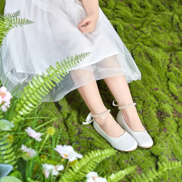 Felix &amp; Flora Girls Toddler Little Ballet Shoes - Flower Girls Mary Jane Flats Dress Shoes Party Wedding