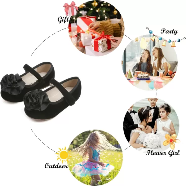 Felix &amp; Flora Girls Toddler Little Ballet Shoes - Flower Girls Mary Jane Flats Dress Shoes Party Wedding