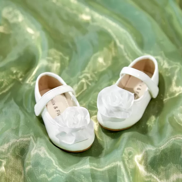 Felix &amp; Flora Girls Toddler Little Ballet Shoes - Flower Girls Mary Jane Flats Dress Shoes Party Wedding