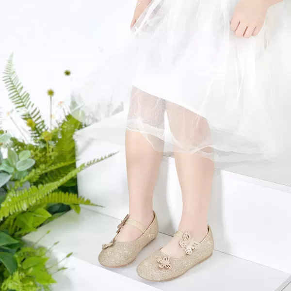 Felix &amp; Flora Girls Toddler Little Ballet Shoes - Flower Girls Mary Jane Flats Dress Shoes Party Wedding