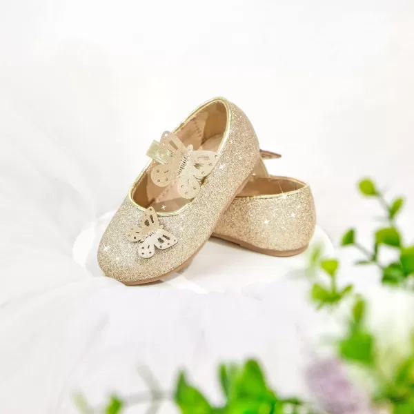 Felix &amp; Flora Girls Toddler Little Ballet Shoes - Flower Girls Mary Jane Flats Dress Shoes Party Wedding