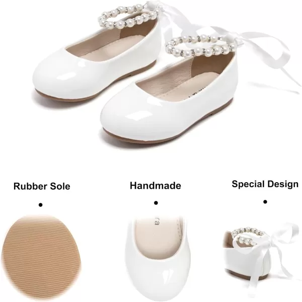 Felix &amp; Flora Girls Toddler Little Ballet Shoes - Flower Girls Mary Jane Flats Dress Shoes Party Wedding