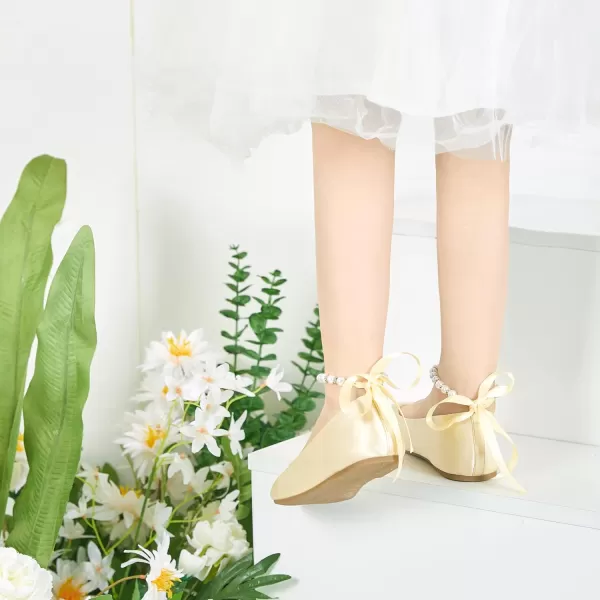 Felix &amp; Flora Girls Toddler Little Ballet Shoes - Flower Girls Mary Jane Flats Dress Shoes Party Wedding