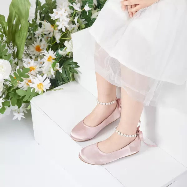 Felix &amp; Flora Girls Toddler Little Ballet Shoes - Flower Girls Mary Jane Flats Dress Shoes Party Wedding