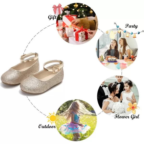 Felix &amp; Flora Girls Toddler Little Ballet Shoes - Flower Girls Mary Jane Flats Dress Shoes Party Wedding