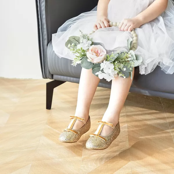 Felix &amp; Flora Girls Toddler Little Ballet Shoes - Flower Girls Mary Jane Flats Dress Shoes Party Wedding