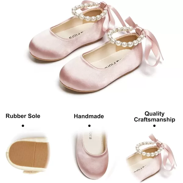 Felix &amp; Flora Girls Toddler Little Ballet Shoes - Flower Girls Mary Jane Flats Dress Shoes Party Wedding
