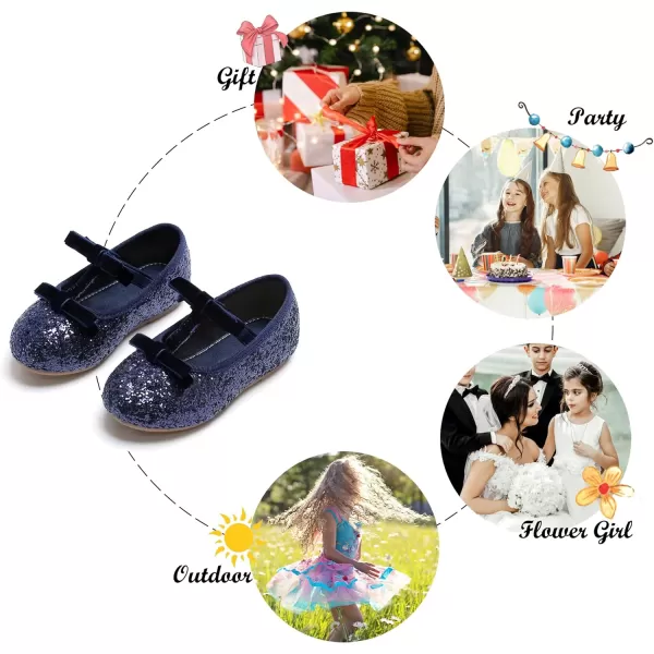 Felix &amp; Flora Girls Toddler Little Ballet Shoes - Flower Girls Mary Jane Flats Dress Shoes Party Wedding