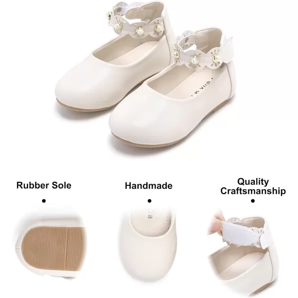 Felix &amp; Flora Girls Toddler Little Ballet Shoes - Flower Girls Mary Jane Flats Dress Shoes Party Wedding