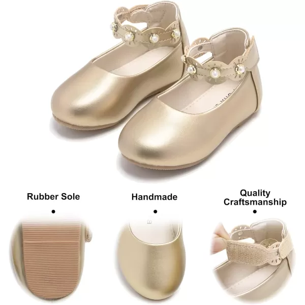 Felix &amp; Flora Girls Toddler Little Ballet Shoes - Flower Girls Mary Jane Flats Dress Shoes Party Wedding