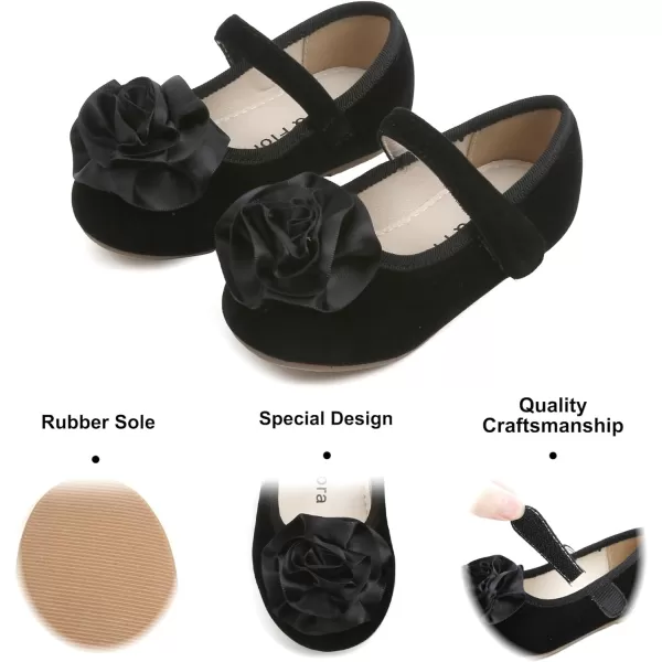 Felix &amp; Flora Girls Toddler Little Ballet Shoes - Flower Girls Mary Jane Flats Dress Shoes Party Wedding