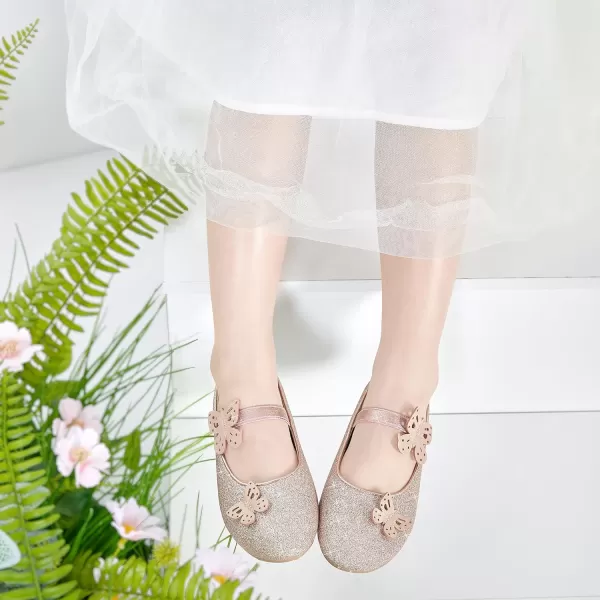 Felix &amp; Flora Girls Toddler Little Ballet Shoes - Flower Girls Mary Jane Flats Dress Shoes Party Wedding