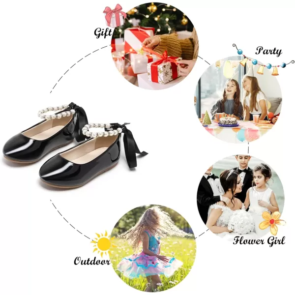 Felix &amp; Flora Girls Toddler Little Ballet Shoes - Flower Girls Mary Jane Flats Dress Shoes Party Wedding