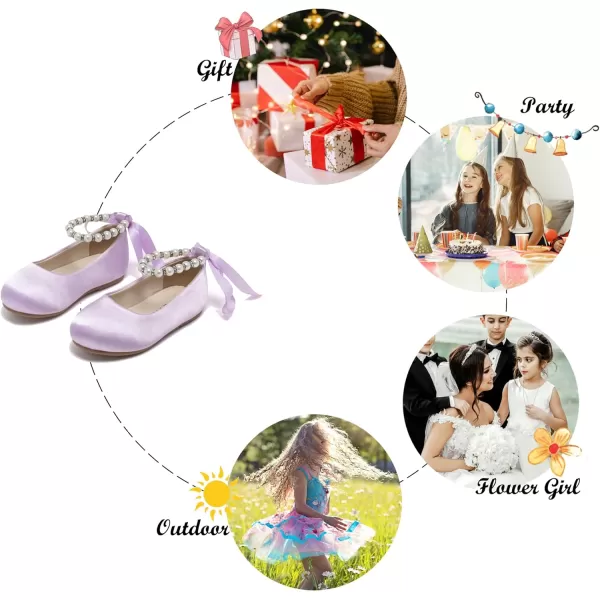 Felix &amp; Flora Girls Toddler Little Ballet Shoes - Flower Girls Mary Jane Flats Dress Shoes Party Wedding