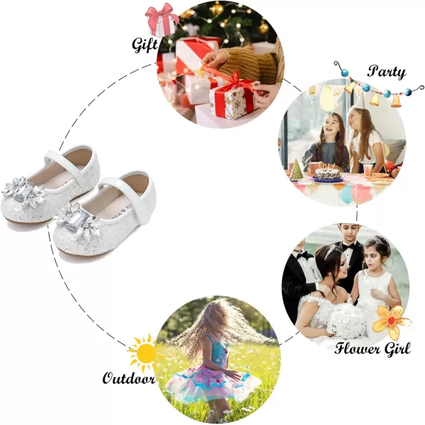 Felix &amp; Flora Girls Toddler Little Ballet Shoes - Flower Girls Mary Jane Flats Dress Shoes Party Wedding