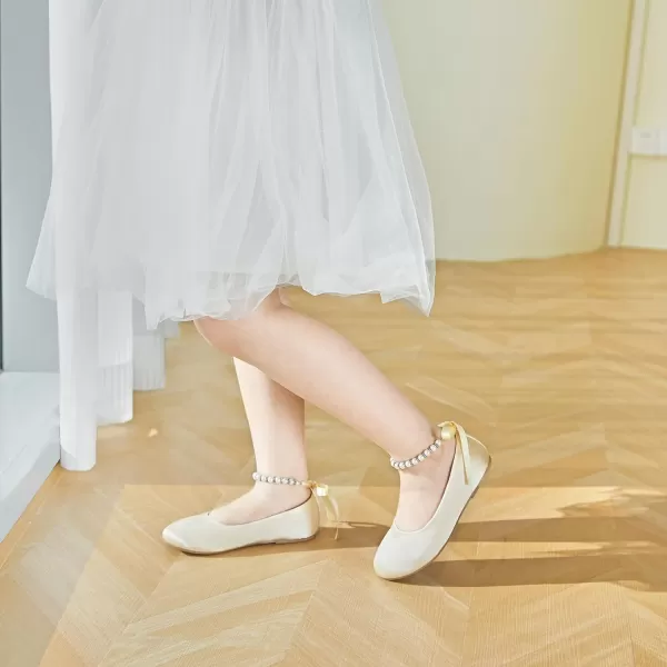 Felix &amp; Flora Girls Toddler Little Ballet Shoes - Flower Girls Mary Jane Flats Dress Shoes Party Wedding