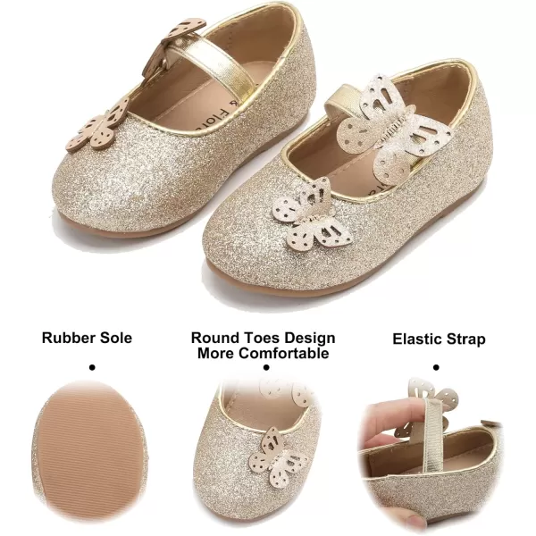 Felix &amp; Flora Girls Toddler Little Ballet Shoes - Flower Girls Mary Jane Flats Dress Shoes Party Wedding