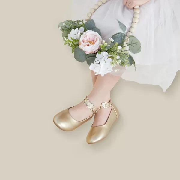 Felix &amp; Flora Girls Toddler Little Ballet Shoes - Flower Girls Mary Jane Flats Dress Shoes Party Wedding