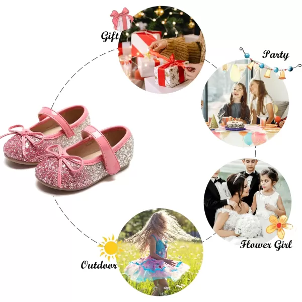 Felix &amp; Flora Toddler Flower Girl Dress Shoes - Girl Ballet Flats Party School Shoes Wedding