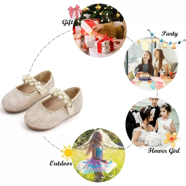 Felix &amp; Flora Toddler Flower Girl Dress Shoes - Girl Ballet Flats Party School Shoes Wedding
