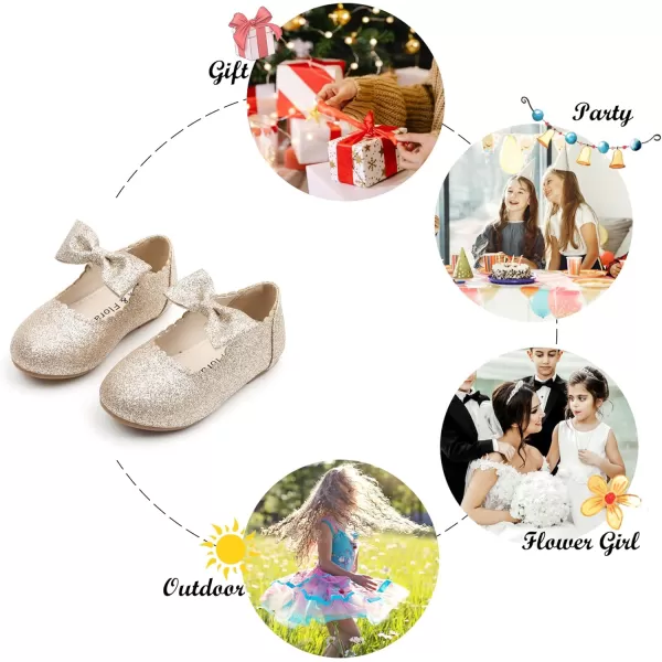 Felix &amp; Flora Toddler Flower Girl Dress Shoes - Girl Ballet Flats Party School Shoes Wedding