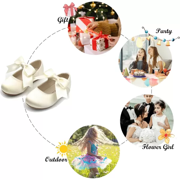 Felix &amp; Flora Toddler Flower Girl Dress Shoes - Girl Ballet Flats Party School Shoes Wedding