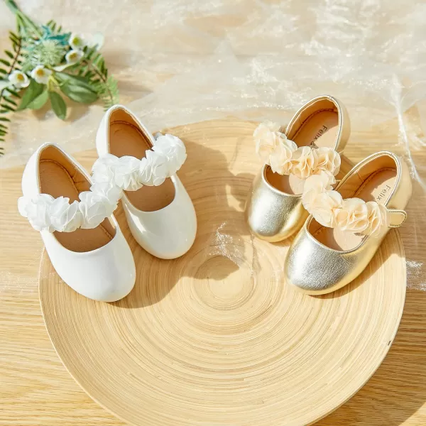Felix &amp; Flora Toddler Flower Girl Dress Shoes - Girl Ballet Flats Party School Shoes Wedding