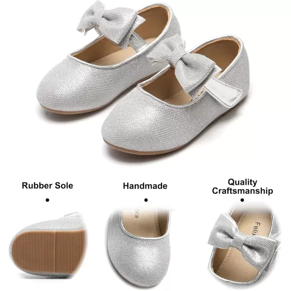 Felix &amp; Flora Toddler Flower Girl Dress Shoes - Girl Ballet Flats Party School Shoes Wedding