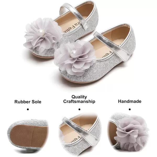 Felix &amp; Flora Toddler Flower Girl Dress Shoes - Girl Ballet Flats Party School Shoes Wedding