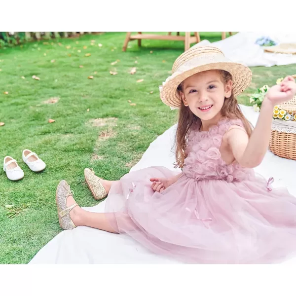 Felix &amp; Flora Toddler Flower Girl Dress Shoes - Girl Ballet Flats Party School Shoes Wedding