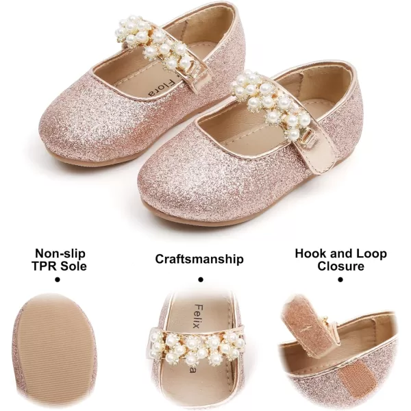 Felix &amp; Flora Toddler Flower Girl Dress Shoes - Girl Ballet Flats Party School Shoes Wedding