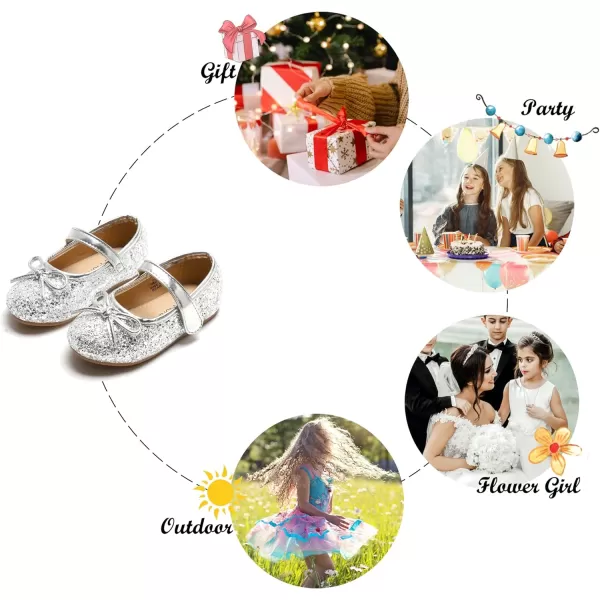 Felix &amp; Flora Toddler Flower Girl Dress Shoes - Girl Ballet Flats Party School Shoes Wedding