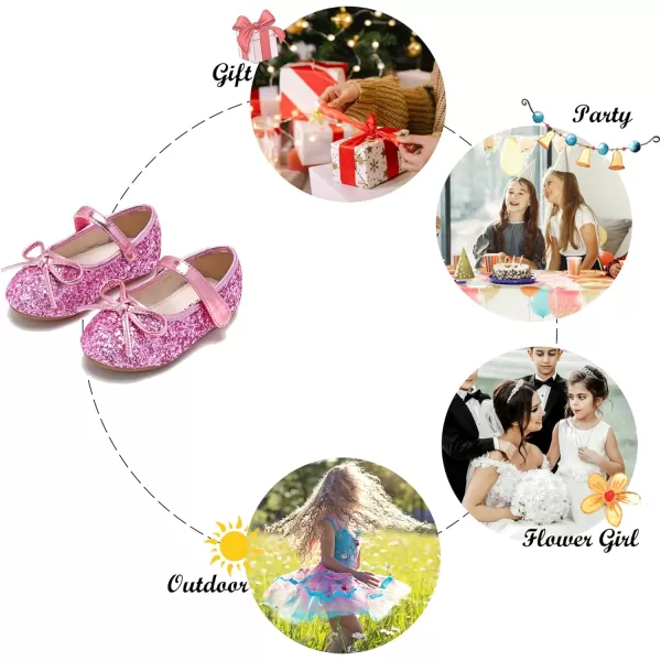 Felix &amp; Flora Toddler Flower Girl Dress Shoes - Girl Ballet Flats Party School Shoes Wedding