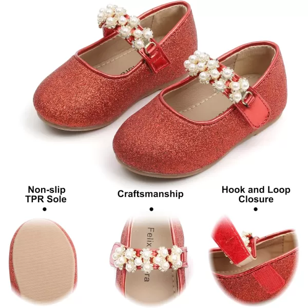 Felix &amp; Flora Toddler Flower Girl Dress Shoes - Girl Ballet Flats Party School Shoes Wedding