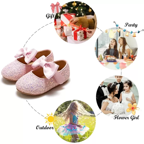 Felix &amp; Flora Toddler Flower Girl Dress Shoes - Girl Ballet Flats Party School Shoes Wedding