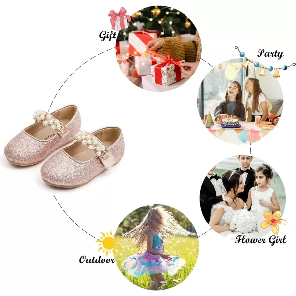 Felix &amp; Flora Toddler Flower Girl Dress Shoes - Girl Ballet Flats Party School Shoes Wedding