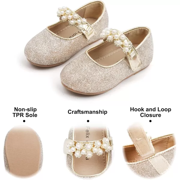 Felix &amp; Flora Toddler Flower Girl Dress Shoes - Girl Ballet Flats Party School Shoes Wedding