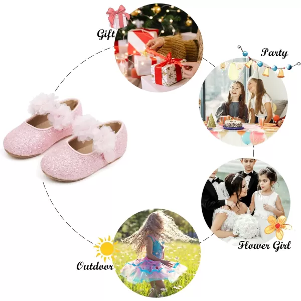 Felix &amp; Flora Toddler Flower Girl Dress Shoes - Girl Ballet Flats Party School Shoes Wedding