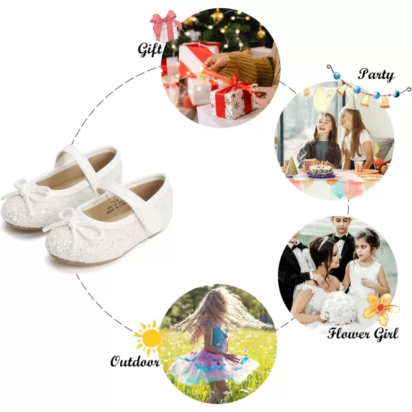 Felix &amp; Flora Toddler Flower Girl Dress Shoes - Girl Ballet Flats Party School Shoes Wedding