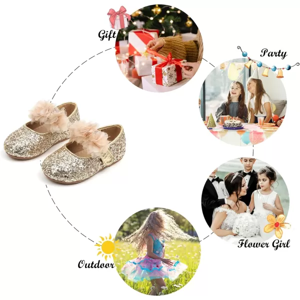 Felix &amp; Flora Toddler Flower Girl Dress Shoes - Girl Ballet Flats Party School Shoes Wedding