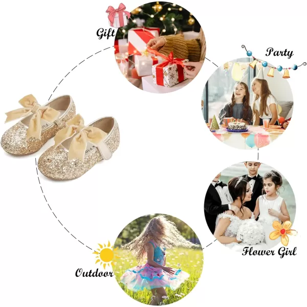 Felix &amp; Flora Toddler Flower Girl Dress Shoes - Girl Ballet Flats Party School Shoes Wedding
