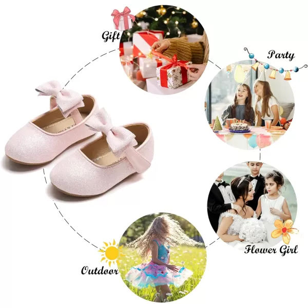 Felix &amp; Flora Toddler Flower Girl Dress Shoes - Girl Ballet Flats Party School Shoes Wedding