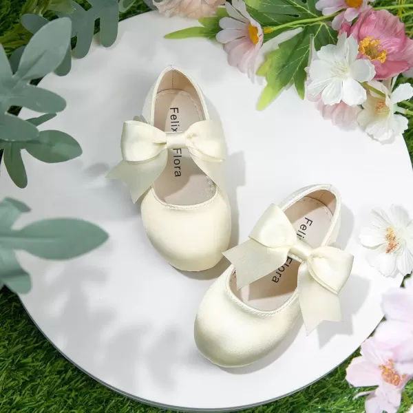 Felix &amp; Flora Toddler Flower Girl Dress Shoes - Girl Ballet Flats Party School Shoes Wedding