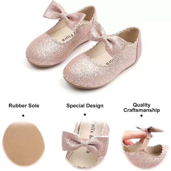 Felix &amp; Flora Toddler Flower Girl Dress Shoes - Girl Ballet Flats Party School Shoes Wedding