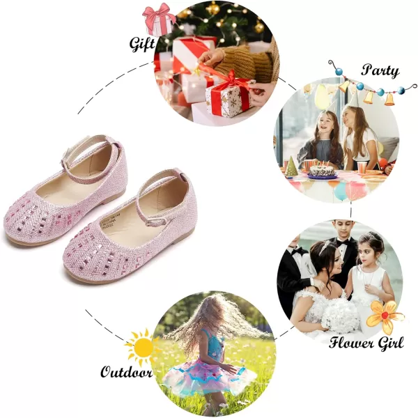 Felix &amp; Flora Toddler Flower Girl Dress Shoes - Girl Ballet Flats Party School Shoes Wedding
