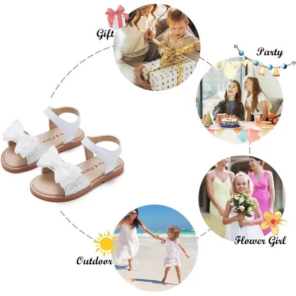Felix &amp; Flora Toddler Girl Sandals -Flower Girl Dress Shoes Open Toe Little Kid Summer Flats