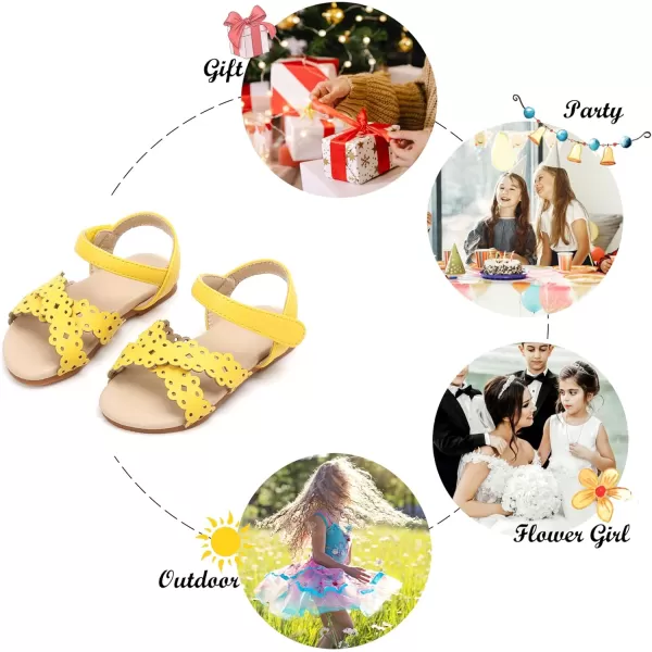 Felix &amp; Flora Toddler Girl Sandals - Flower Girl Dress Shoes Open Toe Little Kid Summer Flats