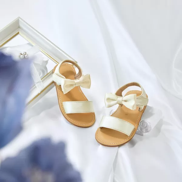 Felix &amp; Flora Toddler Girl Sandals - Flower Girl Dress Shoes Open Toe Little Kid Summer Flats