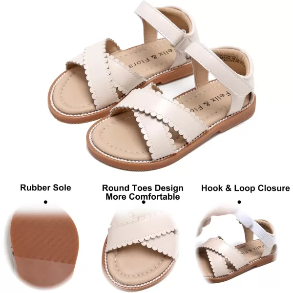 Felix &amp; Flora Toddler Girl Sandals -Flower Girl Dress Shoes Open Toe Little Kid Summer Flats